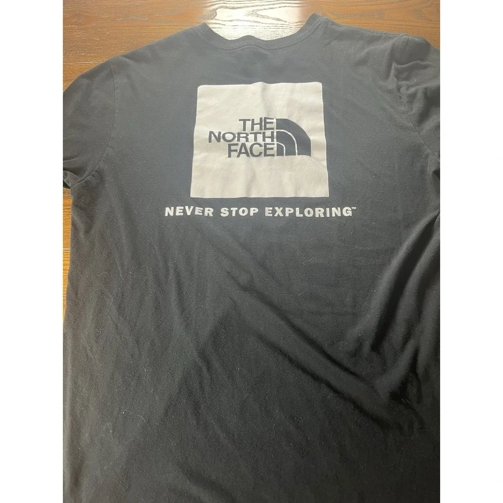 The North Face Shirt Mens Large Black Never Stop Exploring Logo Graphic Tee